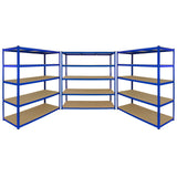 Monster Racking T-Rax 3 x Extra Wide Storage Shelves, Blue, 160cm W, 60cm D