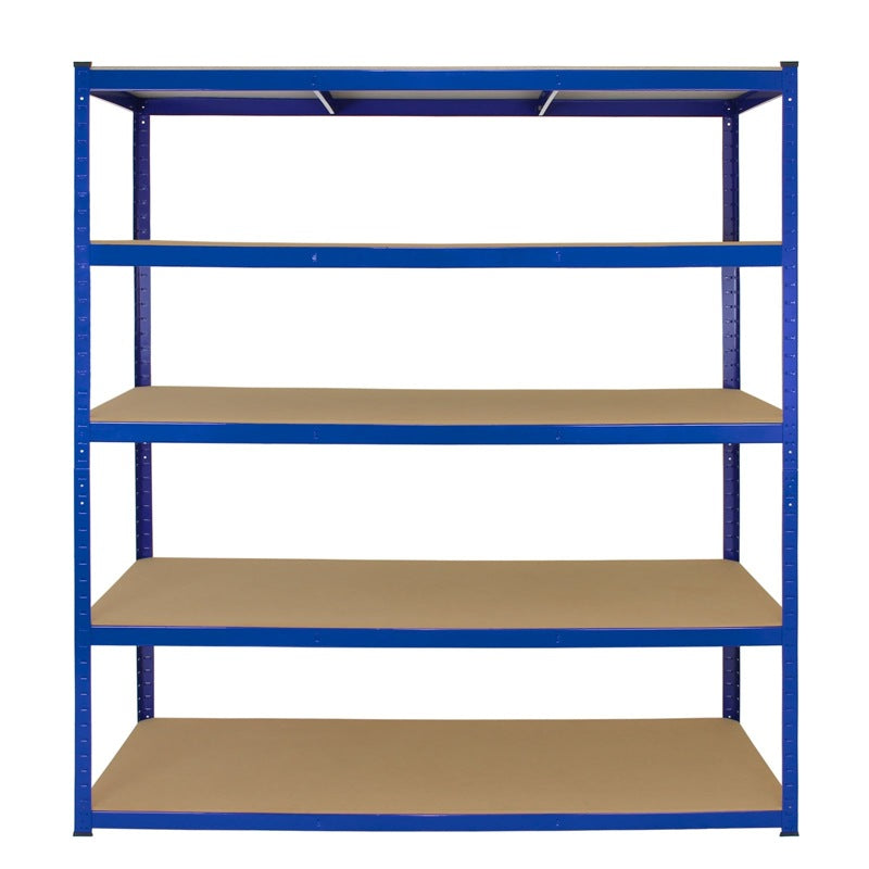 Monster Racking T-Rax 5 x Extra Wide Storage Shelves, Blue, 160cm W, 60cm D