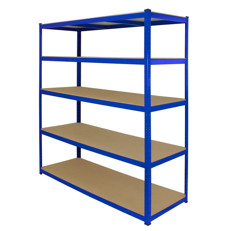 Monster Racking T-Rax 3 x Extra Wide Storage Shelves, Blue, 160cm W, 60cm D