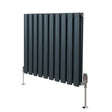 Oval Column Radiator & Valves - 600mm x 600mm  Anthracite Grey