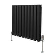 Oval Column Radiator & Valves - 600mm x 600mm  Black