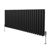 Oval Column Radiator & Valves - 600mm x 1440mm  Black