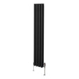 Oval Column Radiator & Valves - 1600mm x 240mm  Black
