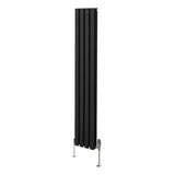 Oval Column Radiator & Valves - 1600mm x 240mm  Black