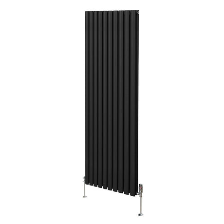 Oval Column Radiator & Valves - 1800mm x 600mm – Black