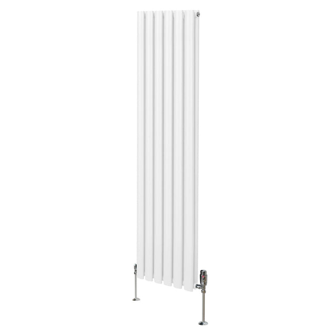 Oval Column Radiator & Valves - 1600mm x 360mm  White