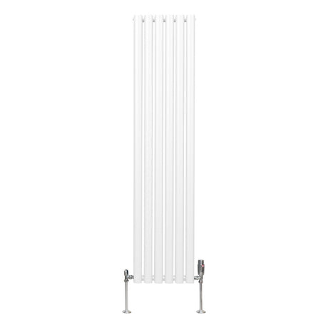 Oval Column Radiator & Valves - 1600mm x 360mm  White