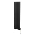 Oval Column Radiator & Valves - 1600mm x 360mm  Black