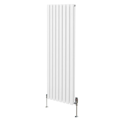 Oval Column Radiator & Valves - 1600mm x 480mm  White
