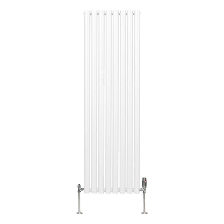 Oval Column Radiator & Valves - 1600mm x 480mm  White