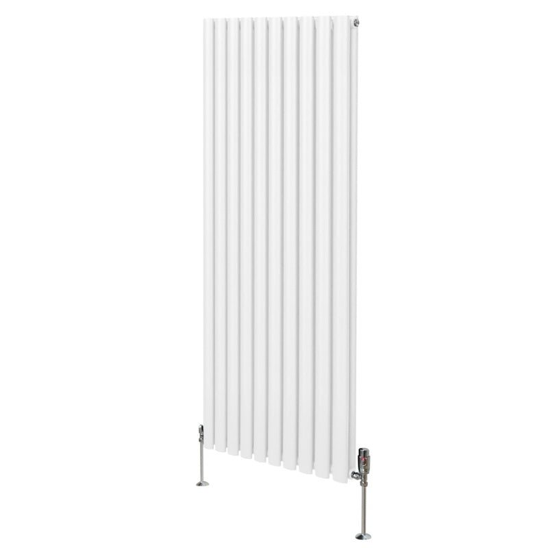 Oval Column Radiator & Valves - 1600mm x 600mm  White
