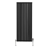 Oval Column Radiator & Valves - 1600mm x 600mm  Black