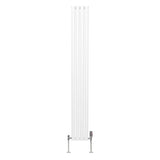 Oval Column Radiator & Valves - 1800mm x 240mm  White