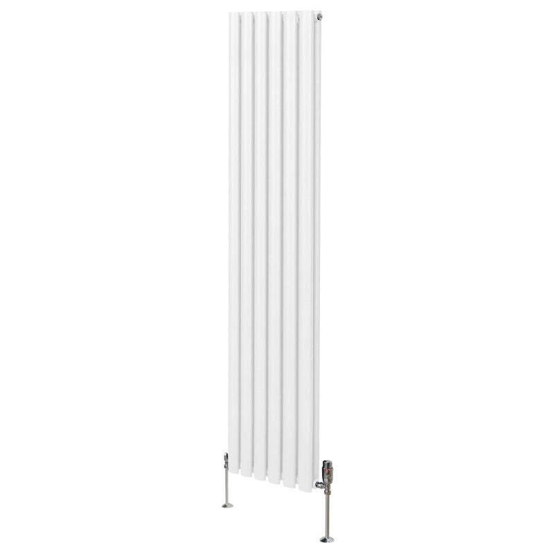 Oval Column Radiator & Valves - 1800mm x 360mm  White