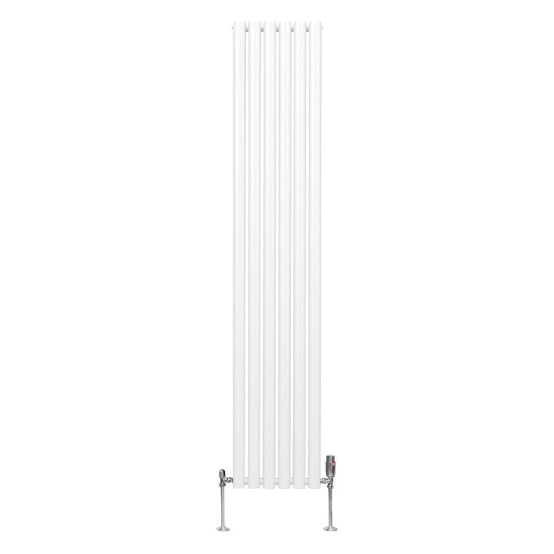 Oval Column Radiator & Valves - 1800mm x 360mm  White