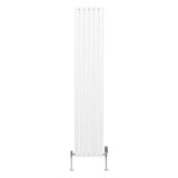 Oval Column Radiator & Valves - 1800mm x 360mm  White