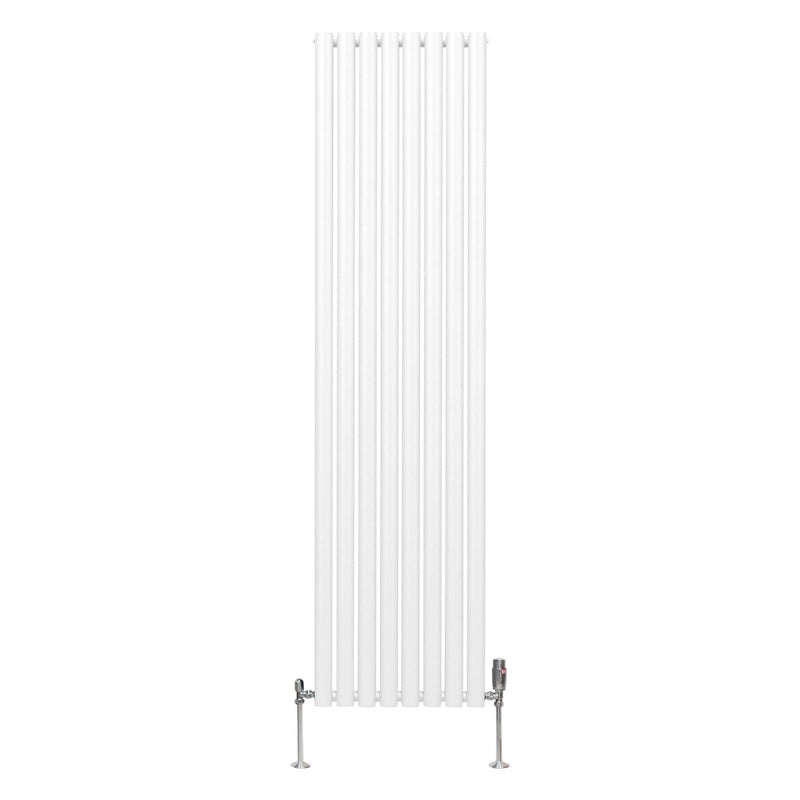 Oval Column Radiator & Valves - 1800mm x 480mm  White