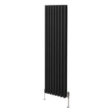 Oval Column Radiator & Valves - 1800mm x 480mm  Black