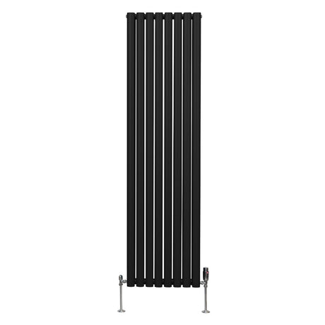 Oval Column Radiator & Valves - 1800mm x 480mm  Black