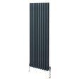 Oval Column Radiator & Valves - 1800mm x 600mm  Anthracite Grey