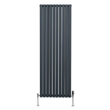 Oval Column Radiator & Valves - 1800mm x 600mm  Anthracite Grey