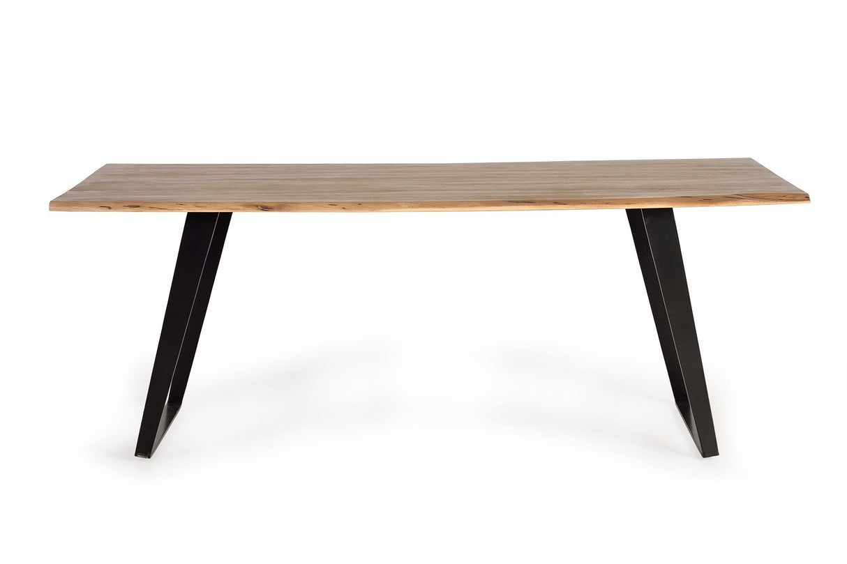 Giner and Colomer  Dining Table In Acacia Wood With Metal Base (205 cm Top)