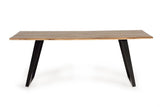 Giner and Colomer  Dining Table In Acacia Wood With Metal Base (205 cm Top)