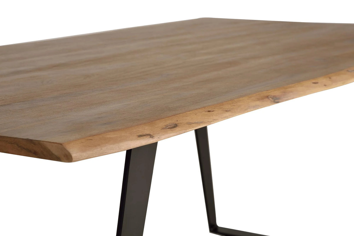 Giner and Colomer  Dining Table In Acacia Wood With Metal Base (205 cm Top)