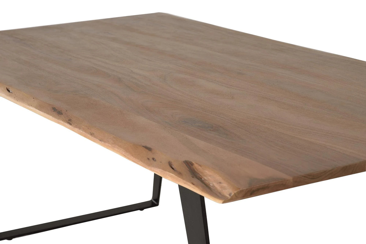 Giner and Colomer  Dining Table In Acacia Wood With Metal Base (205 cm Top)