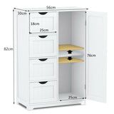 Bathroom cabinet with 4 drawers &amp; 1 magnetic door lock bathroom cabinet white