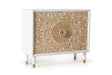 Giner and Colomer  2-Door Sideboard In Mango Wood With Hand-Carved Door Details