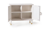 Giner and Colomer  2-Door Sideboard In Mango Wood With Hand-Carved Door Details