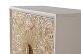 Giner and Colomer  2-Door Sideboard In Mango Wood With Hand-Carved Door Details
