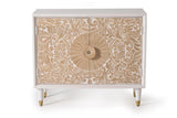 Giner and Colomer – 2-Door Sideboard In Mango Wood With Hand-Carved Door Details