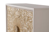 Giner and Colomer – 2-Door Sideboard In Mango Wood With Hand-Carved Door Details