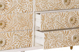 Giner and Colomer - 6-Drawer Chest Of Drawers In Mango Wood With Hand-Carved Door Details