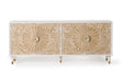 Giner and Colomer - 4-Door Mango Wood Sideboard With Hand-Carved Door Details