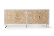 Giner and Colomer - 4-Door Mango Wood Sideboard With Hand-Carved Door Details