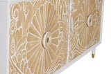 Giner and Colomer - 4-Door Mango Wood Sideboard With Hand-Carved Door Details