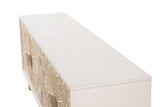 Giner and Colomer - 4-Door Mango Wood TV Cabinet With Hand-Carved Door Details