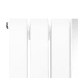 Flat Mirror Radiator & Valves - 1800mm x 425mm - White