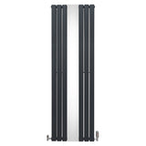 Flat Mirror Radiator & Valves - 1800mm x 565mm - Anthracite Grey