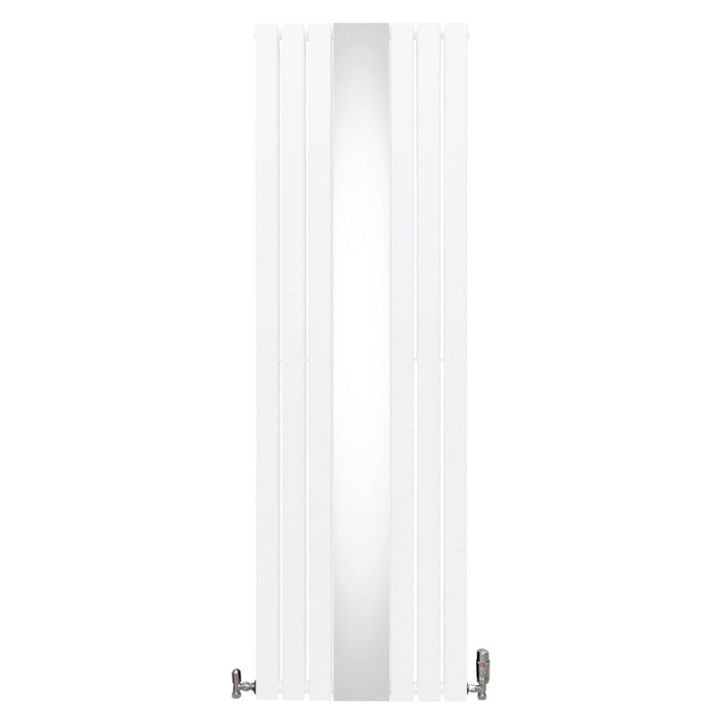 Flat Mirror Radiator & Valves - 1800mm x 565mm - White