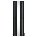 Flat Mirror Radiator & Valves - 1800mm x 565mm - Black