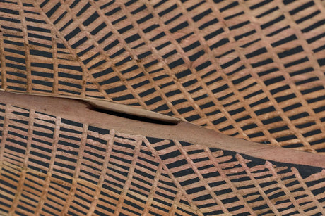 Giner and Colomer - Acacia Wood Nightstand With Hand-Carved Fronts & Metal Base