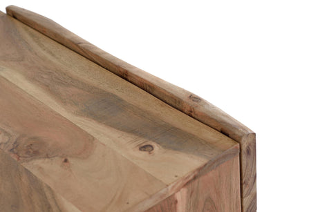 Giner and Colomer - Acacia Wood Sideboard With 2 Doors, 3 Drawers & Hand-Carved Fronts