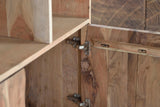 Giner and Colomer - Acacia Wood Bookcase With 2 Drawers, 2 Doors & Hand-Carved Door Details