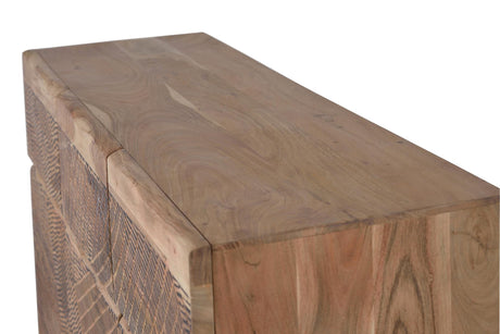 Giner and Colomer - Acacia Wood Sideboard With 3 Doors, 3 Drawers & Hand-Carved Fronts