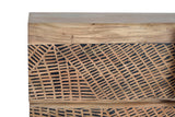 Giner and Colomer - Acacia Wood Sideboard With 3 Doors, 3 Drawers & Hand-Carved Fronts