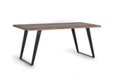 Giner and Colomer - Acacia Wood Dining Table With Metal Legs & Hand-Carved Top